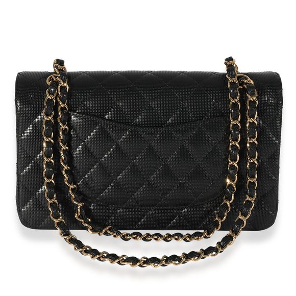 Chanel Black Quilted Perforated Lambskin Medium Classic Double Flap Bag - Picture 3 of 8